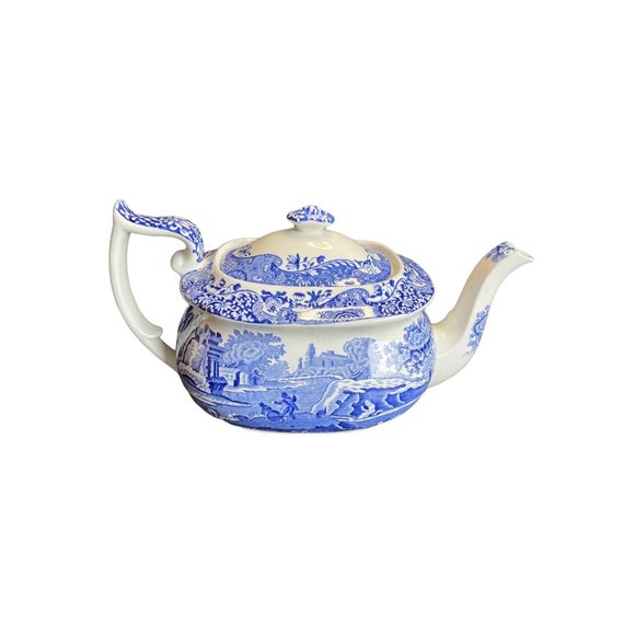 Spode Other - Vintage Spode Italian Blue Teapot 1980's England Estate